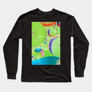 Colorful close up of oil drops in water Long Sleeve T-Shirt